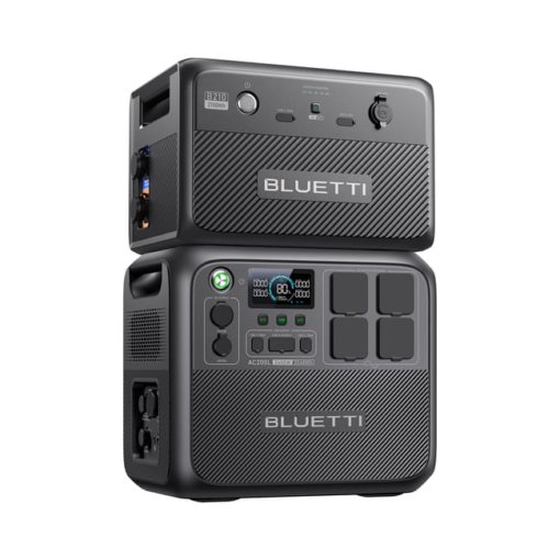 BLUETTI Estación de Energía AC200L & B210 Batería Expandible, Batería de 4.198 Wh con 4 Salidas de CA 2.400 W, Salida RV de 30A, para Emergencia